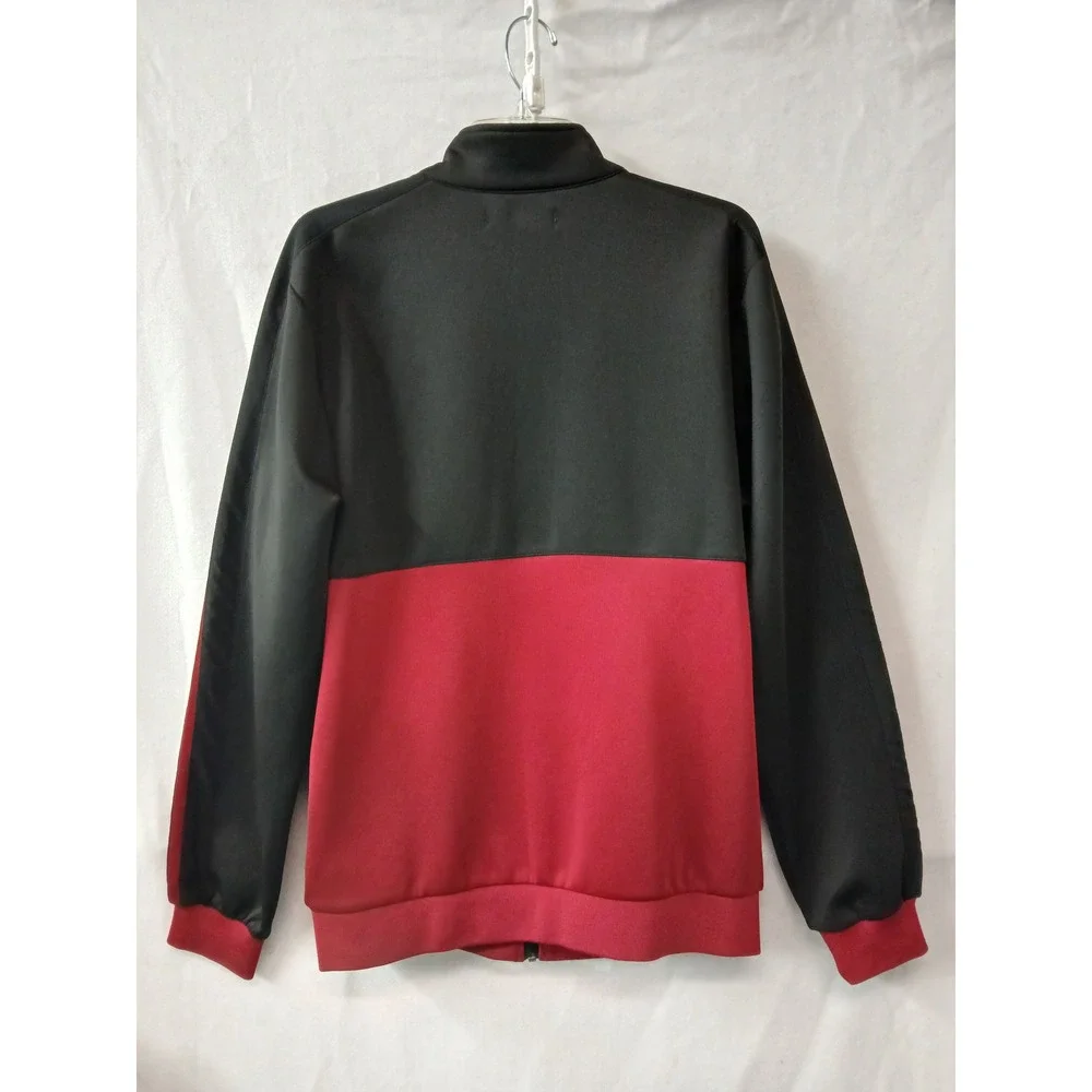 Standard Issue Mens Reto-inspired‎ Track Jacket Black Red Colorblock Zip Men Lg